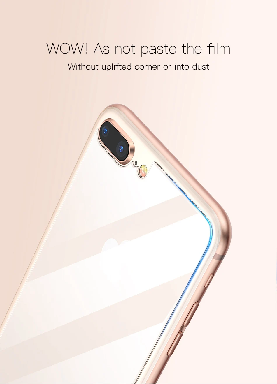 Miếng dán kính cường lực mặt sau lưng cho iPhone 7 Plus / iPhone 8 Plus hiệu Baseus