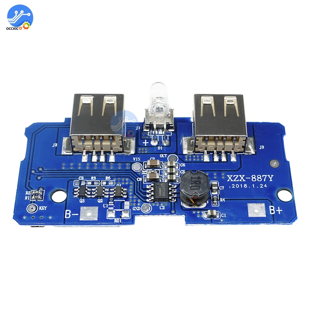 

Battery Charger Module Power Banck Charging Board Boost Power Charge Balancer Supply Module Input 2A Dual USB Output 1A