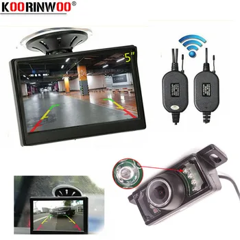 

Koorinwoo Multifunctional Wireless HD LCD 5 Inch Suction Cup Display Screen IR Night Vision Parking Car Rearview Camera In-Car