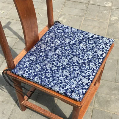 Роскошные винтажные китайские шелковые подушки обеденный стул коврик сиденье Подушка высокого класса классическая декоративная подушка для Кресла Подушка для сиденья - Цвет: Тёмно-синий