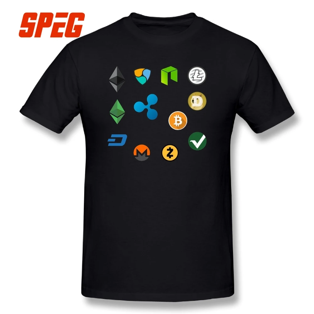 Baratos Camiseta dinero Bitcoin tenedor Ethereum Nem Dash Ethereum Zcash minería NEO Litecoin onda Cripto moneda Tee Camiseta de algodón 100% T