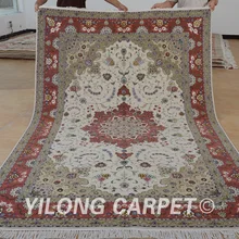Yilong 6'x9' Восточный турецкий ковёр из шелка и шерсти двойные узлы изысканный ручной работы персидская шерсть ковер(1467