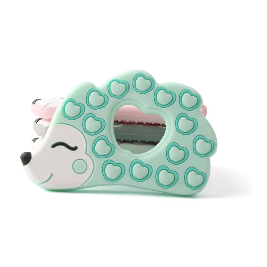 

Bopoobo 1PC Silicone Teether Accessory Silicone Cute Hedgehog Nursing Accessories Food Grade Toys For Children Baby Teethers