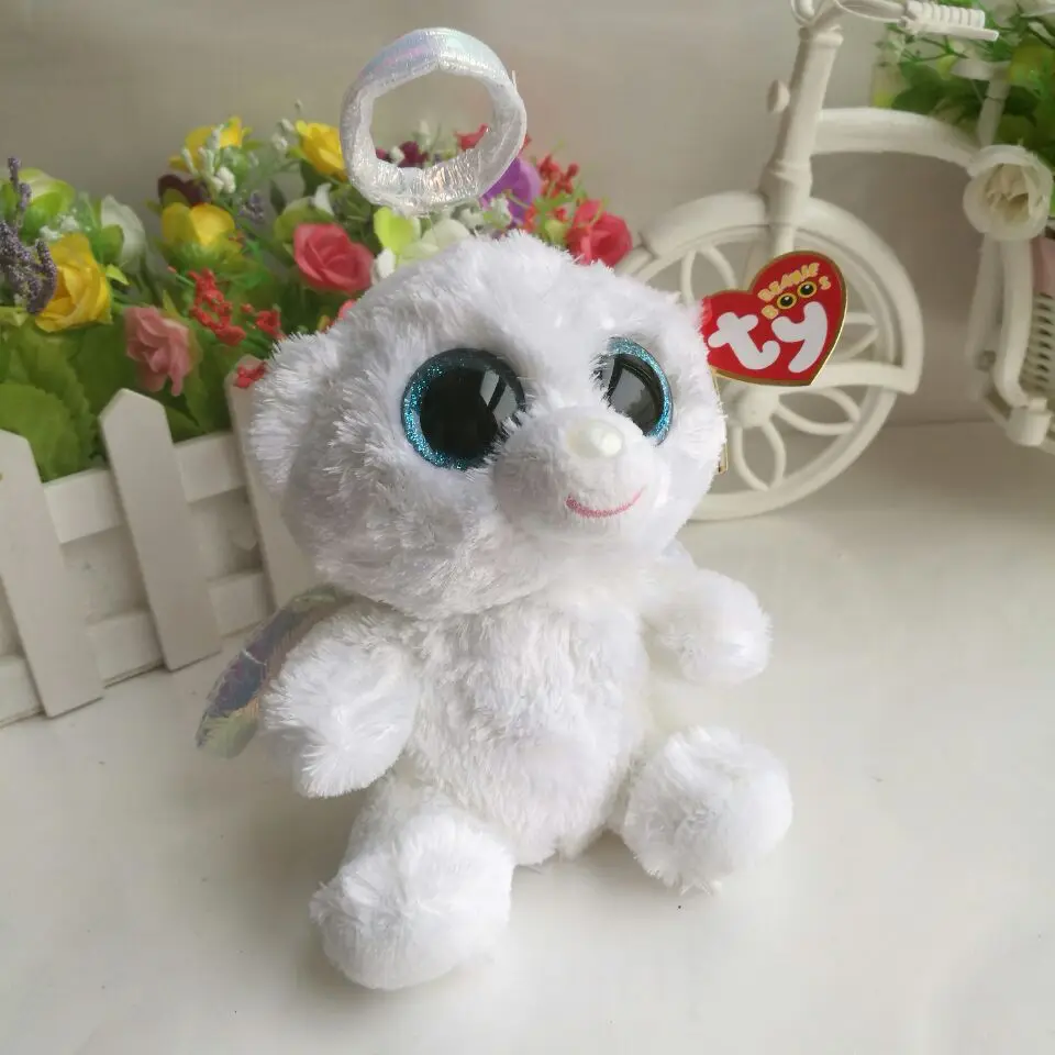 Halo bear TY BEANIE BOOS 1PC 15CM BIG EYES Plush Toys Stuffed animals