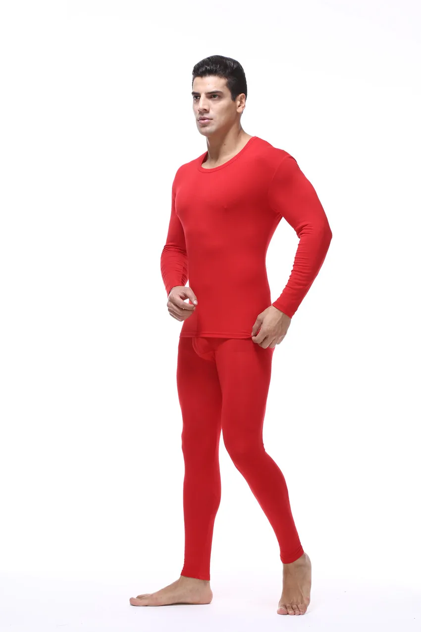 Мужские пижамы из хлопка с длинным рукавом, весенние и осенние мужские пижамы, модальные мужские пижамы для отдыха размера плюс 4XL 5XL 6XL - Цвет: red