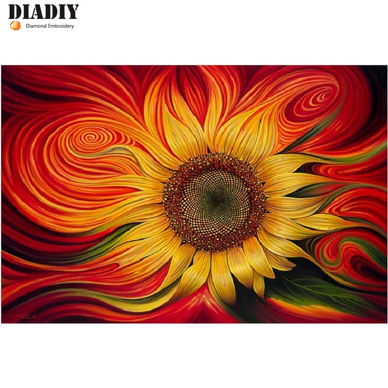 

Diamond embroidery flower 5D diamond cross stitch crystal full diamond sets unfinish decorative Diy Diamond painting sunflower