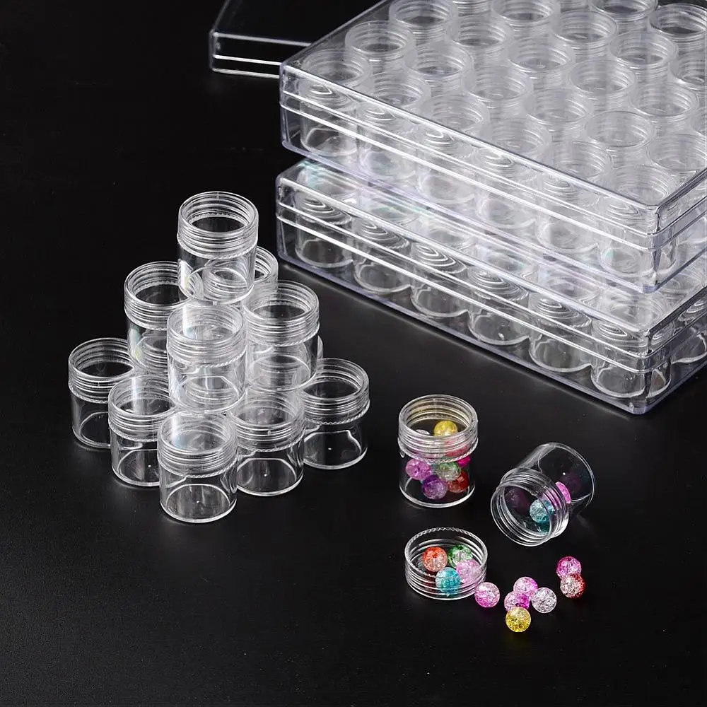 90pcs Plastic Beads Storage Containers for Jewelry Packaging bottle