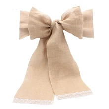 Кружевной стул с джутовым баннером, пояс, бант, покрытие из натурального джута, лен, галстук, бант, лента, вечерние, деревенские свадебные украшения, домашний текстиль