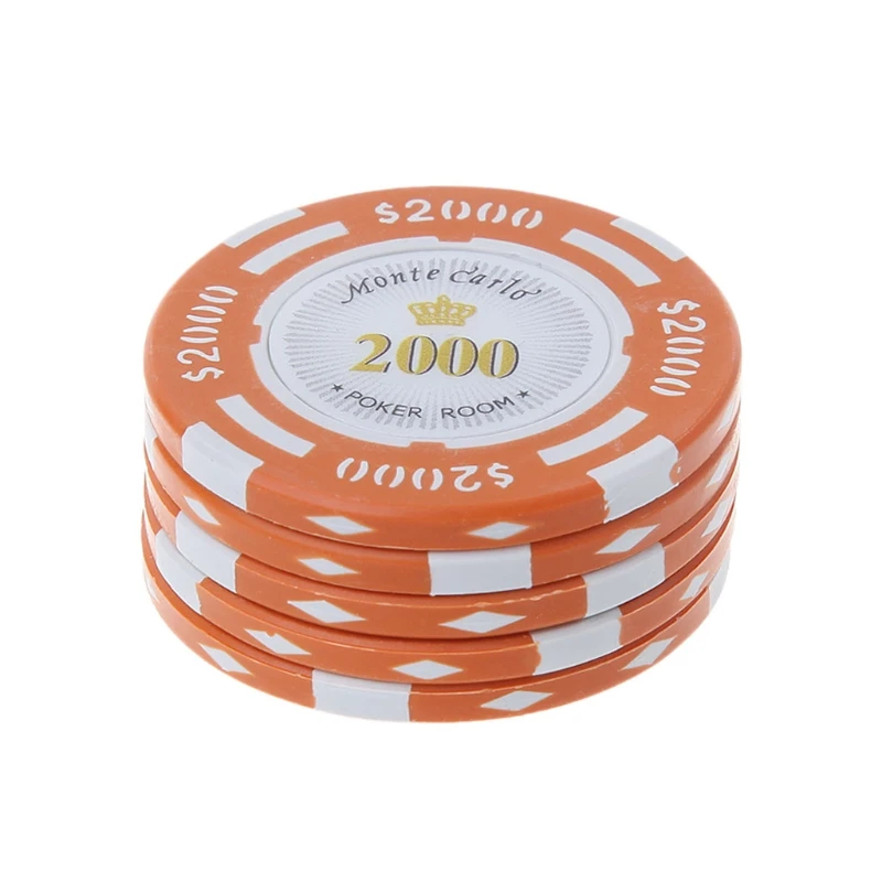 OOTDTY Лидер продаж 5 шт. фишки для покера глиняные монеты казино Техасский Холдем долларовая Монета баккара Pokerstars - Цвет: 2000