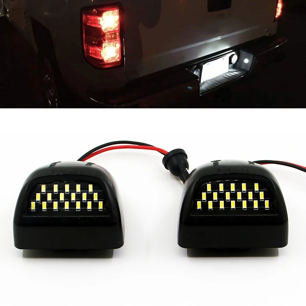 

2Pcs LED Number License Plate Light Lamp Assembly for Chevy Silverado Avalanche 1500 2500HD GMC Sierra Pickup