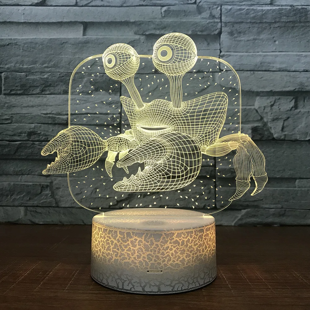 

Wireless Remote Control 3d Bedside Table Lamps Strange Energy Saving Atmosphere Desk Lamp Crabs Night Light