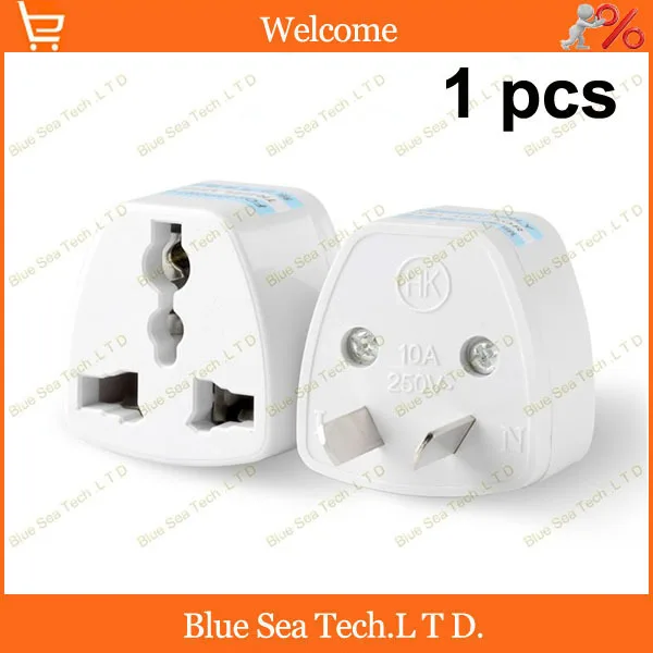

White AC 250V 10A 2Pin AS,SAA changeover plug,AS plug to universal socket for Australia travel Free Shipping