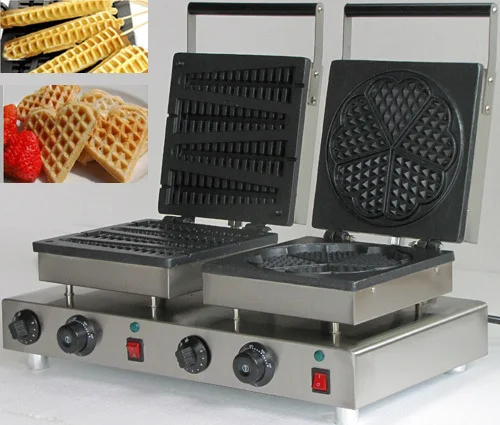 Electric belgian lolly waffle maker & heart shaped waffle iron for sale