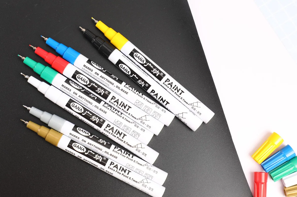 0.7mm Oily Car Tyre Tire Tread marker pen Waterproof Permanent Color match paint pen white marker pen black card graffiti pen