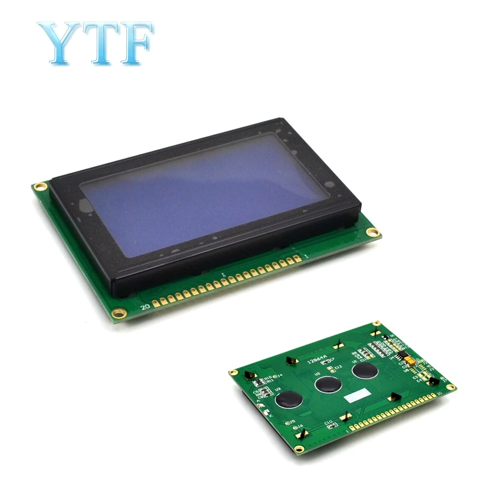 1pcs 128*64 DOTS LCD module 5V yellow and blue screen