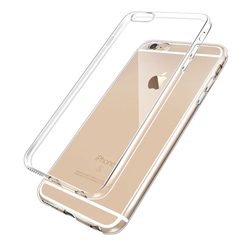 

Silicone phone Case For Iphone 6 6S Plus 7 8 soft and clera on smart phone 7 plus 8 plus shockproof TPU Transparent back cover