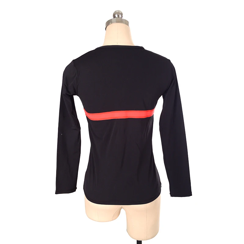 Figure Skating Tights Women's Adult Training Competition Fleece Round Neck Top