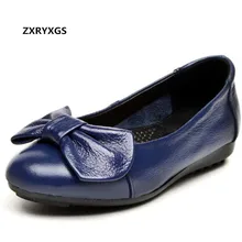 Светильник и из мягкой яловой кожи женские туфли с бантом на плоской подошве; модная повседневная обувь удобные летние туфли на плоской подошве женская обувь из натуральной кожи на плоской подошве