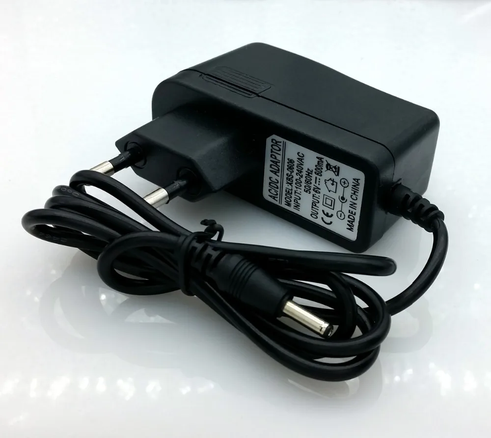 6V 600ma AC 100V-240V адаптер преобразователя DC 0.6A 600mA источник питания ЕС вилка 3 5mm x 1 35mm |