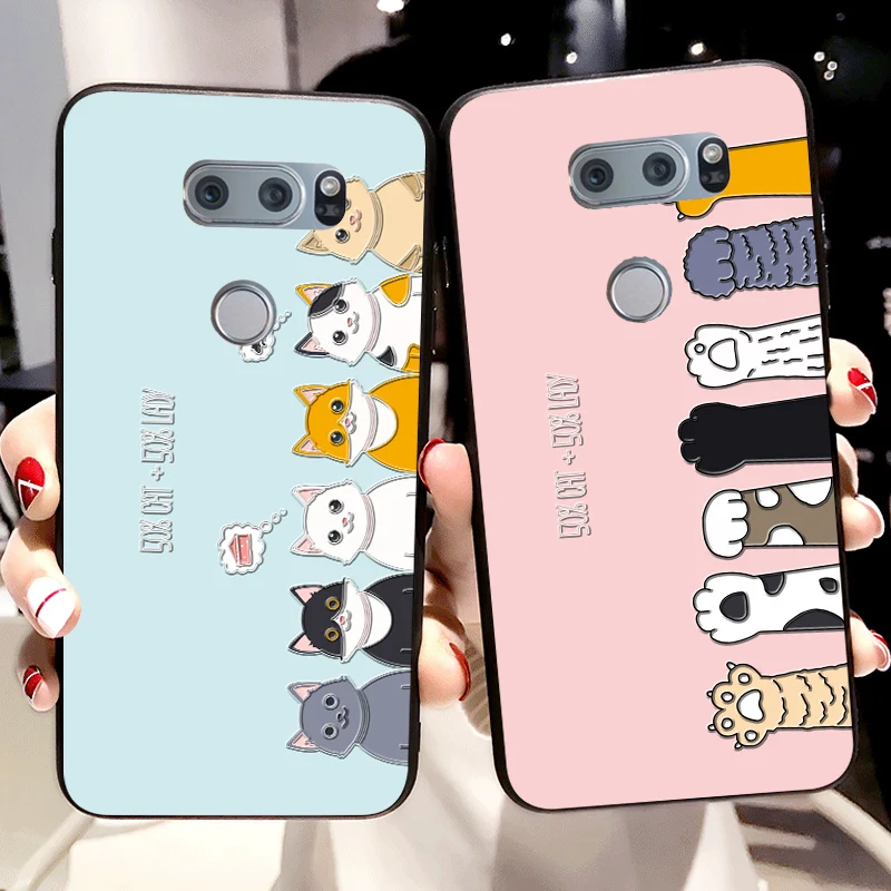 

Luxury Fashion Cases For LG Optimus G4 G4C G5 G6 Cartoon cat Animal character cover For LG Magna V20 V30