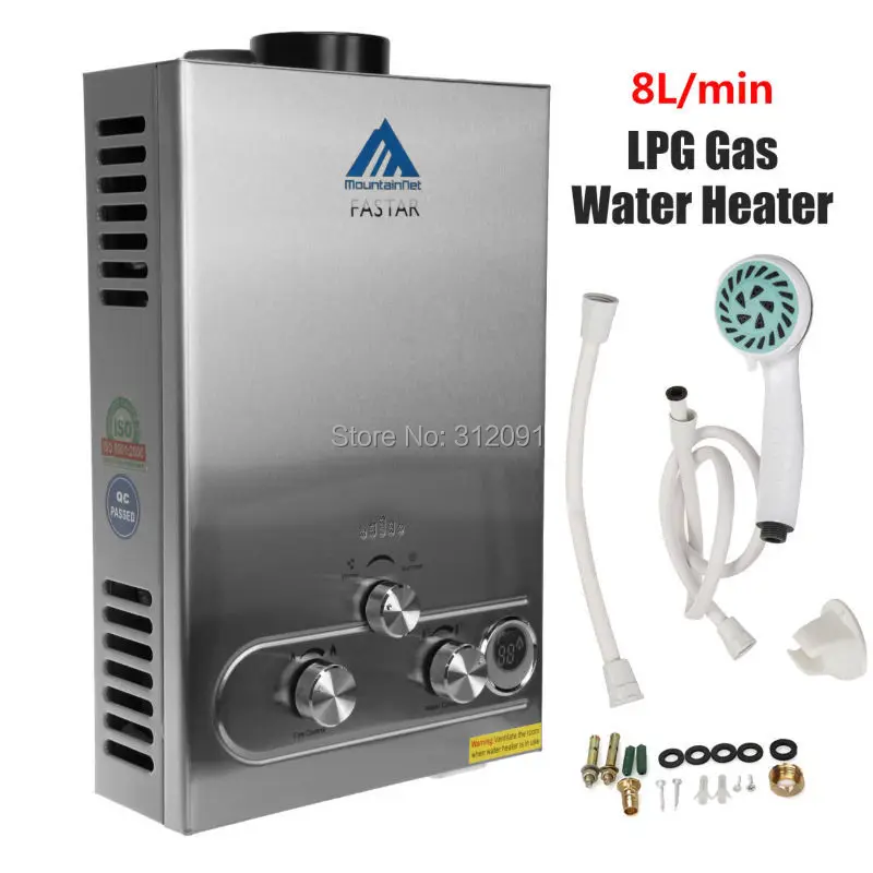 (Ship from AU) 8L Instant Boiler Stainless Panel LPG Gas Tankless Hot