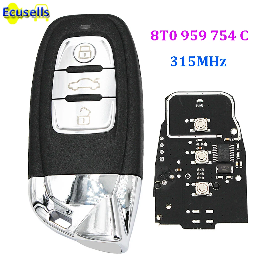 

Modified Smart 3 Button 315Mhz Remote Key Fob for Lamborghini Style for Audi A4 S4 A5 S5 RS5 Q5 Quattro 8T0959754C 8T0 959 754C