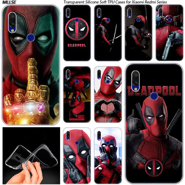 US $1.64 MARVEL Hero Deadpool Soft Silicone Case for Xiaomi Redmi K20 7 7A 5 5Plus 6 6A S2 Note 8 7 6 5 Pro 