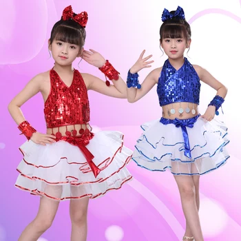 

Songyuexia Costume children's jazz dance modern dance costumes fluffy gauze sequins kindergarten performance clothing