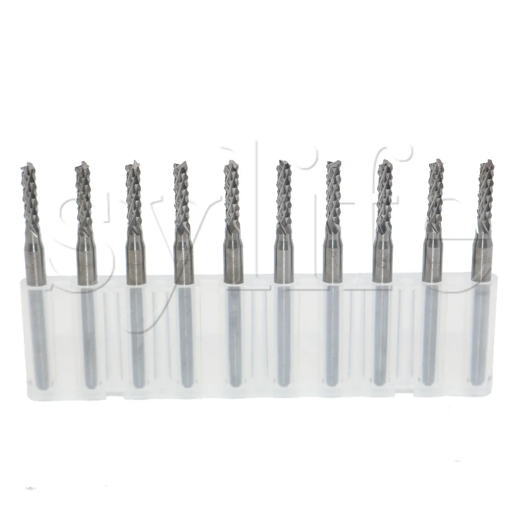 

10x 3.175mm Carbide End Mill Engraving Bits CNC PCB Machinery 2.5mm Cutting Edge