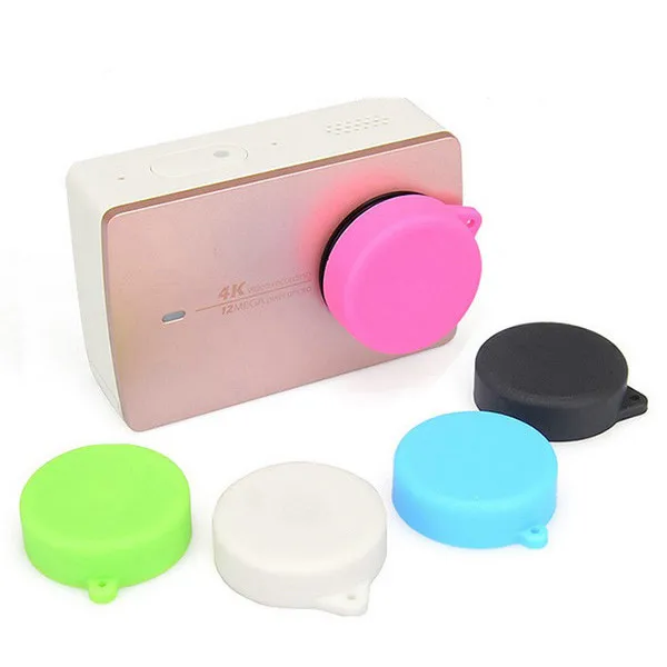 

New 2pcs/lot Protective Silicone Camera Lens Cap 5 Colors Cover for xiaomi YI 4K xiaoyi II 2 Sports Action Camera Yi Accessories