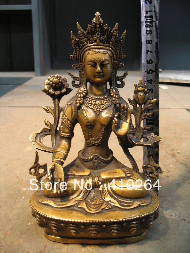 

[Nice Discount ] Collections Buddha Bronze Statue 21CM beautiful green Tara