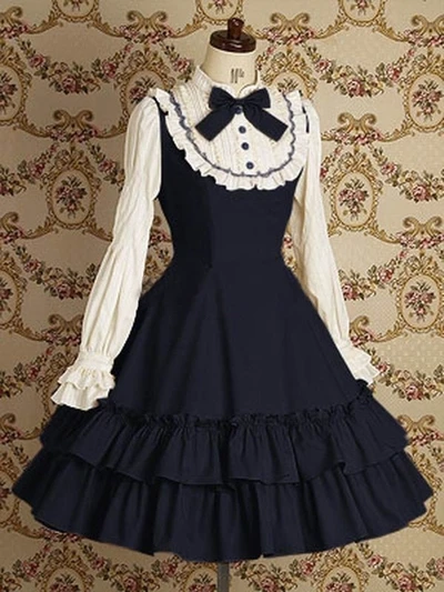 Японский мягкий сестра Лолита платье шифон Ji/рубашка с длинными рукавами в стиле ретро Кружево рубашку с длинными рукавами