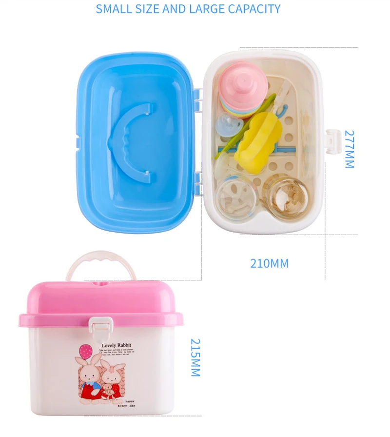 Новые Детские Портативные сушилки для бутылочек с защитой от пыли, большая коробка для хранения бутылочек для кормления, детская посуда