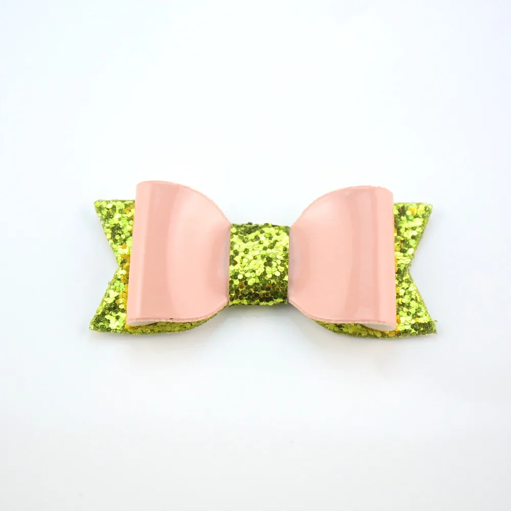 12 шт./лот бутик для маленькой девочки Hairbow заколки для волос из блестящей кожи, на платформе, с бантом Заколки для волос для детей подарок детям волос Головные уборы A132