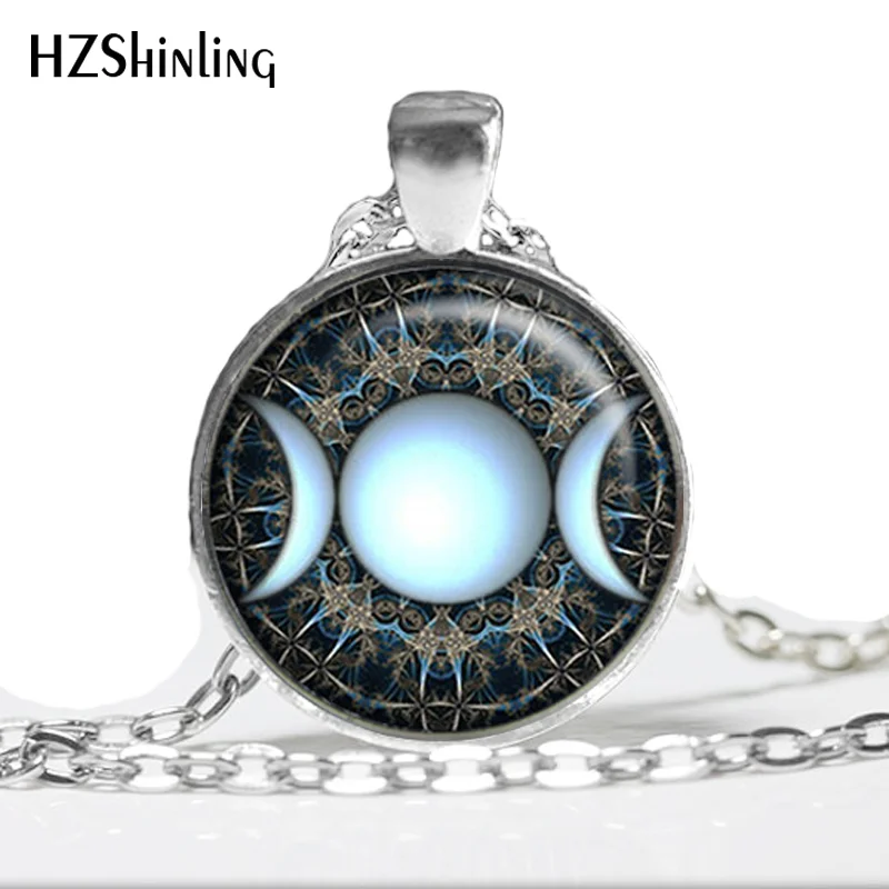 

HZ--A277 2017 New Triple Goddess moon jewelry Wiccan jewelry pagan Art Glass Pendant Glass Photo Pendant Neckalce HZ1