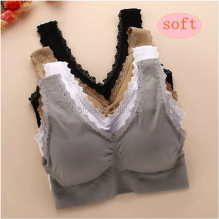 2017 New Comfortable girls sports bra Intimates seamless sport girls vest bra lace lingerie health thin cup girls training bras