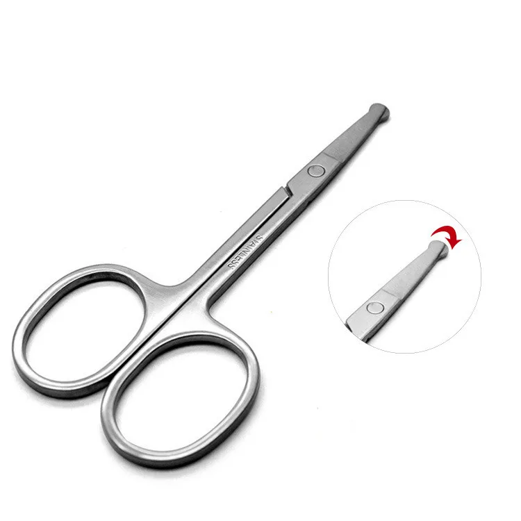 

1pc Round Head Safety Cuticle Manicure Scissors Professional Small Clipper Eyebrow Nose Hair Cut Trimming tweezers