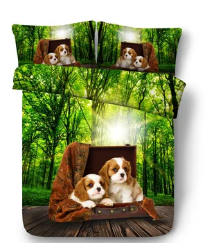 

Box dog Digital print Bedding Set Quilt Cover Design Bed Set Bohemian a Mini Van Bedclothes 3pcs Large size 260*225cm JF549