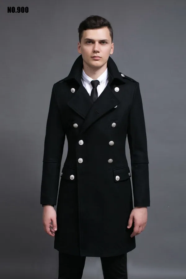 CHAOJUE Дизайнерские мужские пальто и куртки S-6XL больших размеров для высоких и больших мужчин зеленое шерстяное пальто немецкая армейская темно-синяя бушлат