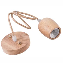 Новейший дизайн, деревянная чашка, светодиодная лампа, цоколь E27, винтажный Ретро держатель лампы, подвесной светильник, винтовой разъем, современный стиль