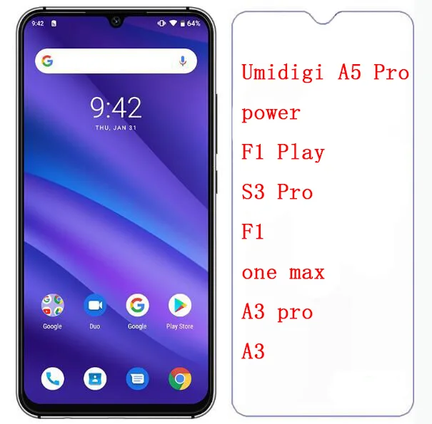 Для Umidigi A3 A5 S3 Pro F1 one max F1 Play закаленное стекло стальная пленка Защитное стекло для экрана Защитная пленка для мобильного телефона