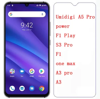 Перейти на Алиэкспресс и купить Закаленное стекло для Umidigi A3 A5 S3 S5 Pro F1 one max F1 F2 Play Power 3 Защитная пленка для экрана Мобильный телефон