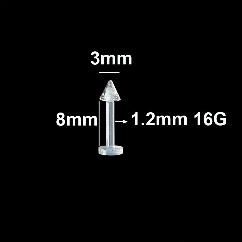 10PCS Invisible Retainer Labret Lip Piercing Jewelry Clear Anti-allergic Body Pircing Jewelry 16G 8mm Multi-use Ear Plugs Women2