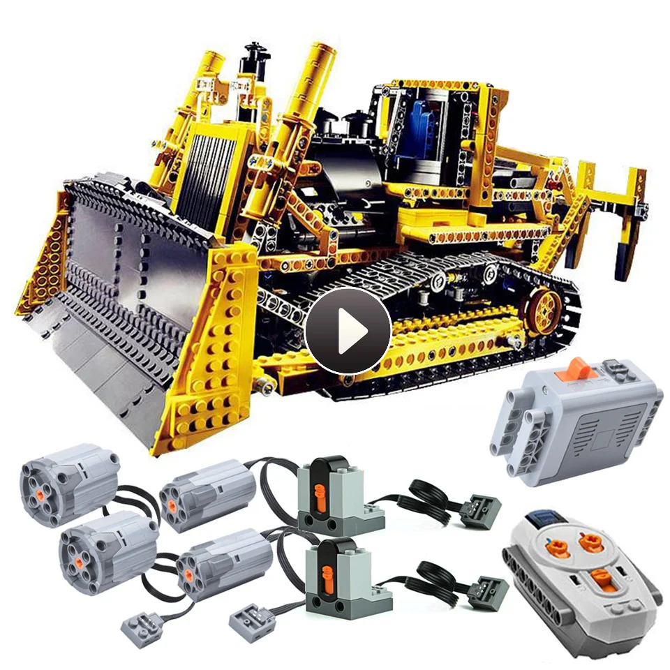 

RC Bulldozer Car Legoing Technic 8275 Model Building Blocks 1385 Piece Bricks Boy Birthday Gift Remote Control Toys For Children