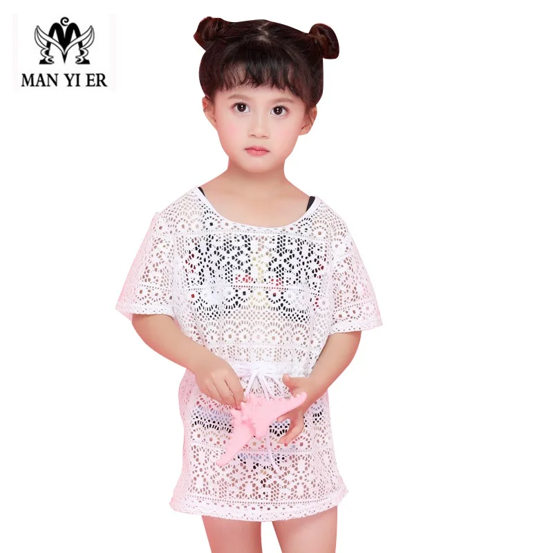 2018 New Summer Vacation White Lace Cute Girl Cover upin Children's