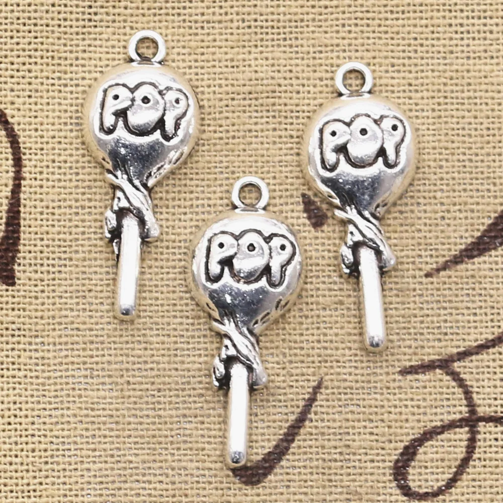 

10pcs Charms Pop Lollipop Sweet 31x13mm Antique Making Pendant fit,Vintage Tibetan Silver color,DIY Handmade Jewelry