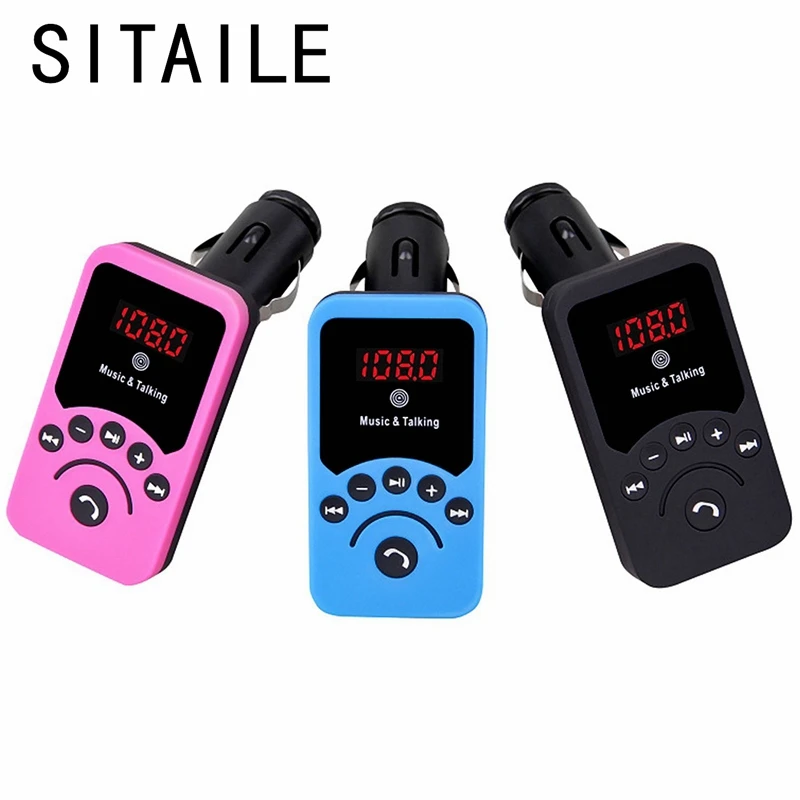 

SITAILE Hand Free Wireless Bluetooth FM Transmitter Modulator Car Kit MP3 Player SD USB LCD Remote Controll Car Music Player