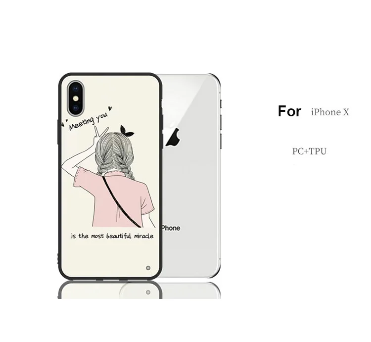 PC+TPU Case For iphone X Case Cover Sexy Girl Cartoon fundas For iphone X phone Cases Original 100% BiNFUL 3e