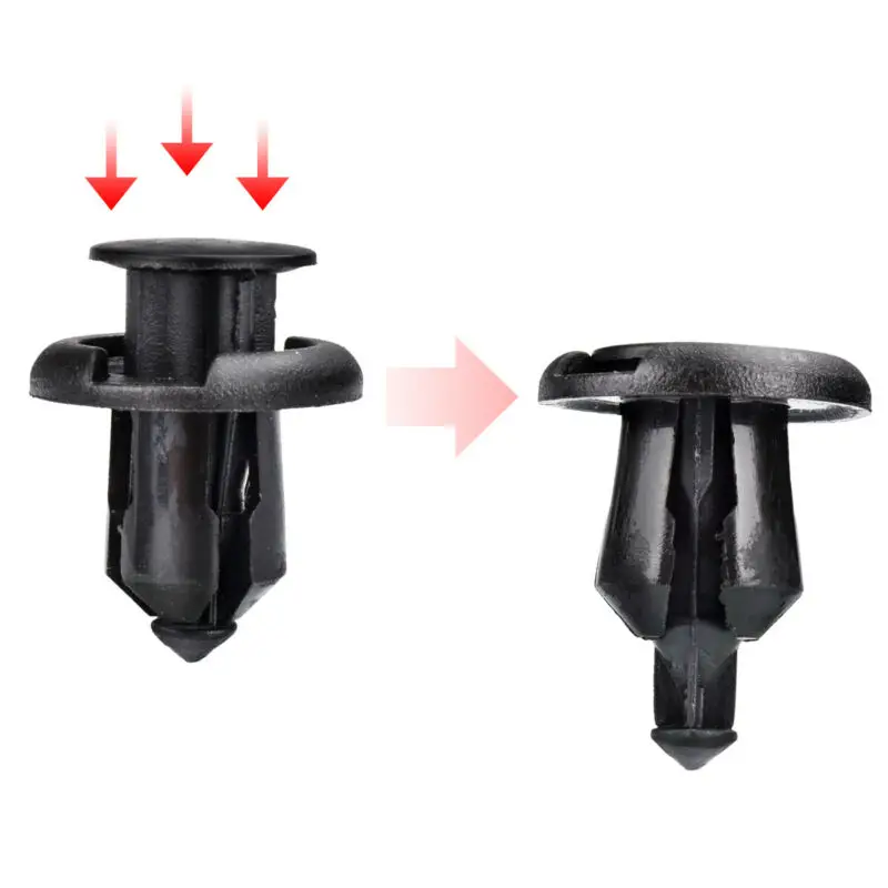 

50pcs Car Nylon Rivet Fastener Bumper Clip Retainer Screw Fender For Honda