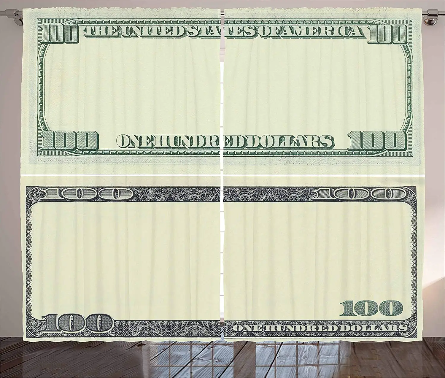 Money Curtains Hundred Dollar Bill Century Note Design American